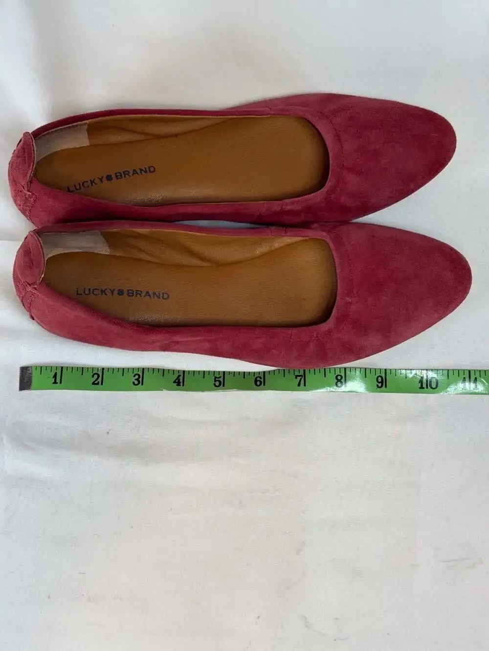 Balletcore Quiet Luxury Lucky Brand Emmie Burgundy Suede Ballet Flats Slip-On Sh